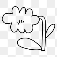 Flower doodle png sticker, hand drawn illustration, transparent background