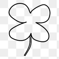 Clover leaf doodle png sticker, hand drawn illustration, transparent background