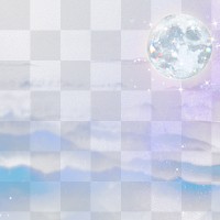 Png moon flower background, celestial transparent design