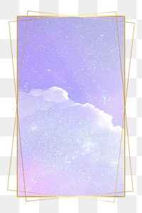 Purple png frame, sparkle design on transparent background