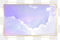Png cloud frame, aesthetic design on transparent background