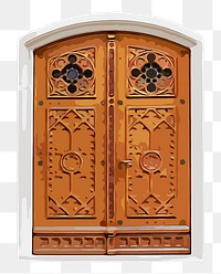 Traditional carved png door clipart, gothic architecture illustration