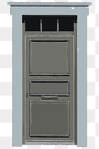 Modern door png clipart, house entrance illustration