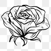 Rose png clipart, aesthetic black design element transparent background