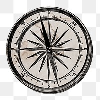 Compass png, clip art sticker for scrapbook journal collage, transparent background