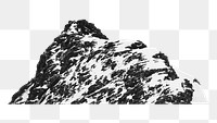 Snowy mountain png sticker, nature design, transparent background