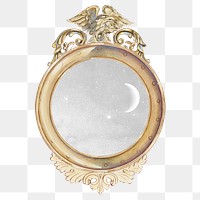 Gold mirror png sticker, transparent background