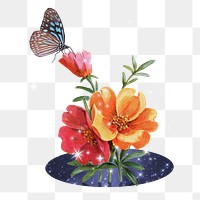 Aesthetic flower png sticker, transparent background