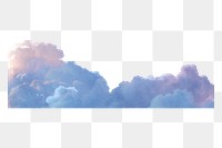 Blue cloud png border, sky element, transparent background