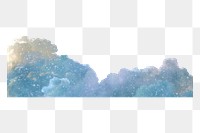 Blue cloud png border, sky element, transparent background