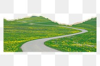 Country road png sticker, nature design, transparent background