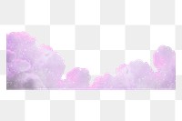 Pastel cloud png border, purple design, transparent background