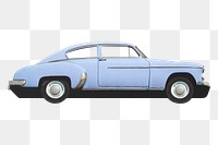 Blue car png sticker, transparent background