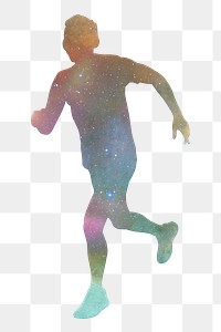 Png aesthetic holographic man sticker, transparent background