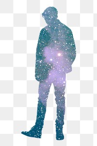 Galaxy man png silhouette clipart, transparent background