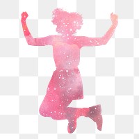 Galaxy woman png silhouette clipart, transparent background