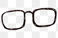 Eyeglasses png sticker, watercolor illustration, transparent background