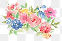 Flower wreath png sticker, watercolor illustration, transparent background