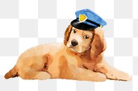 Police dog png sticker, Golden Retriever, transparent background