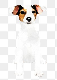 Puppy png sticker, watercolor illustration, transparent background