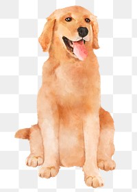 Cute dog png sticker, watercolor illustration, transparent background