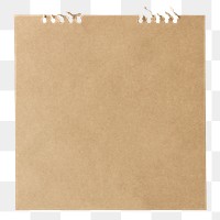 Brown paper note png clip art, transparent background