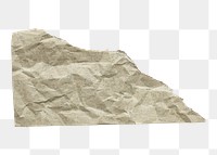 Crumpled paper scrap png, transparent background