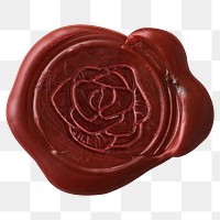 Rose wax seal png collage sticker, transparent background