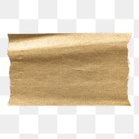 Gold paper scrap png, transparent background