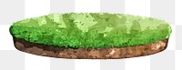 3D grass ground png sticker, watercolor illustration on transparent background