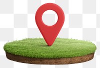 Location png sticker, 3D rendered on transparent background