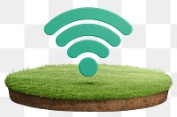 Wifi png sticker, 3D rendered on transparent background