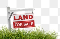 Sign png sticker, land for sale on transparent background