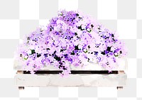 Flower bed png sticker, watercolor illustration on transparent background