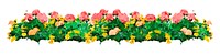 Flower bush png sticker, watercolor illustration on transparent background