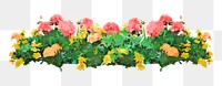 Flower bush png sticker, watercolor illustration on transparent background