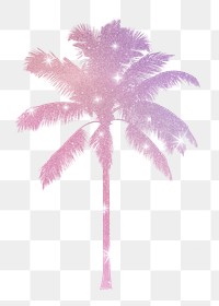 Png aesthetic holographic tree sticker on transparent background