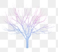 Aesthetic holographic png tree sticker, aesthetic design on transparent background