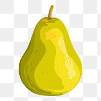 Pear png sticker, fruit illustration on transparent background