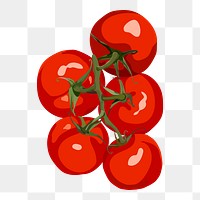 Tomatoes png sticker, vegetable illustration on transparent background