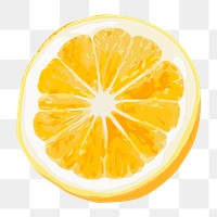 Lemon png sticker, fruit illustration on transparent background