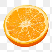 Orange png sticker, fruit illustration on transparent background