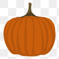 Pumpkin png sticker, squash illustration on transparent background