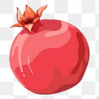 Pomegranate png sticker, fruit illustration on transparent background