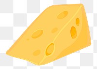 Cheese png sticker, food illustration on transparent background