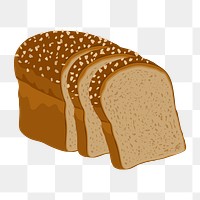 Wheat bread  png sticker, food illustration on transparent background