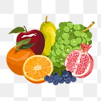 Fruits png sticker, food illustration on transparent background