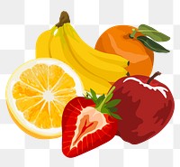 Fruits png sticker, food illustration on transparent background