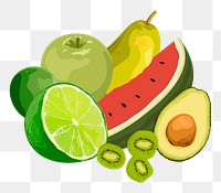 Fruits png sticker, food illustration on transparent background
