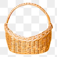 Basket png sticker, realistic illustration on transparent background